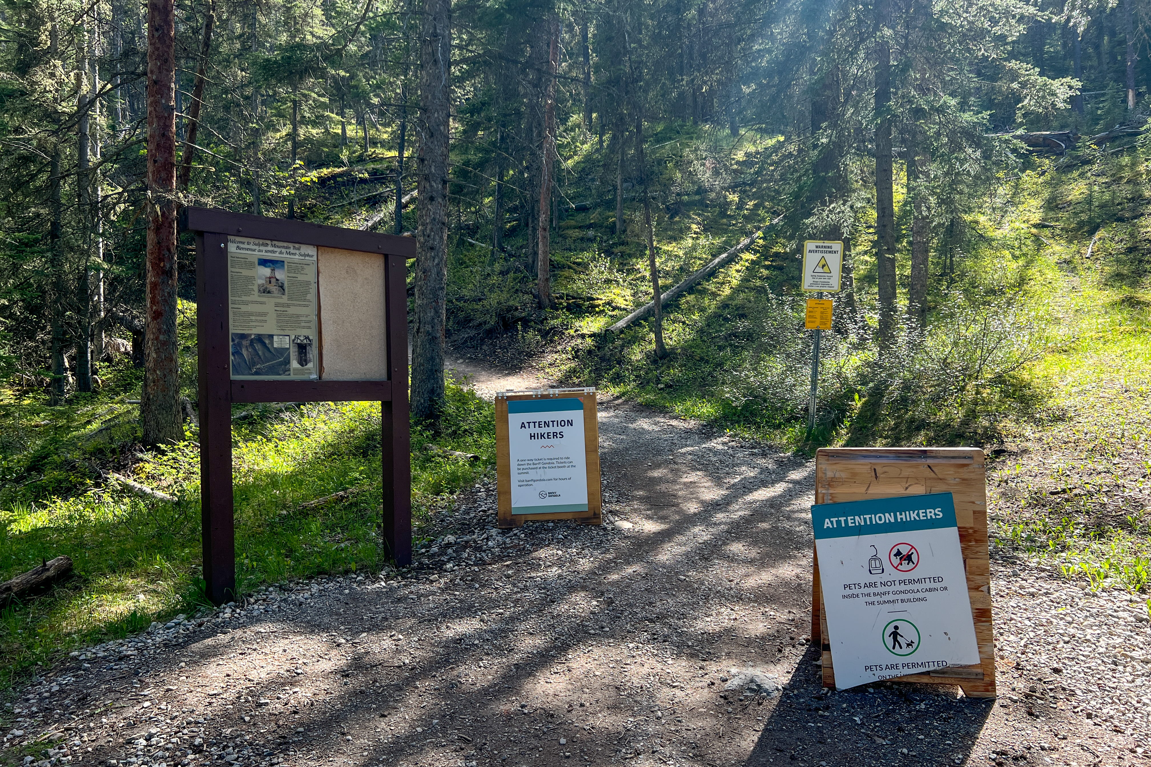 Sulphur Mountain trail head