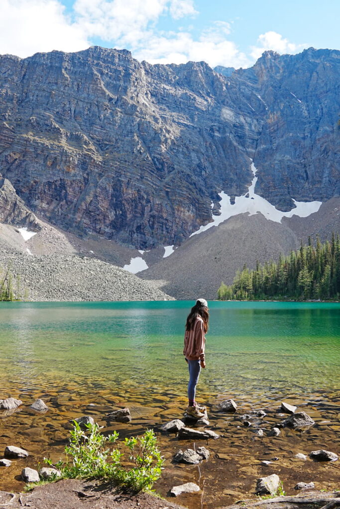 Girl standing at Arnica Lake