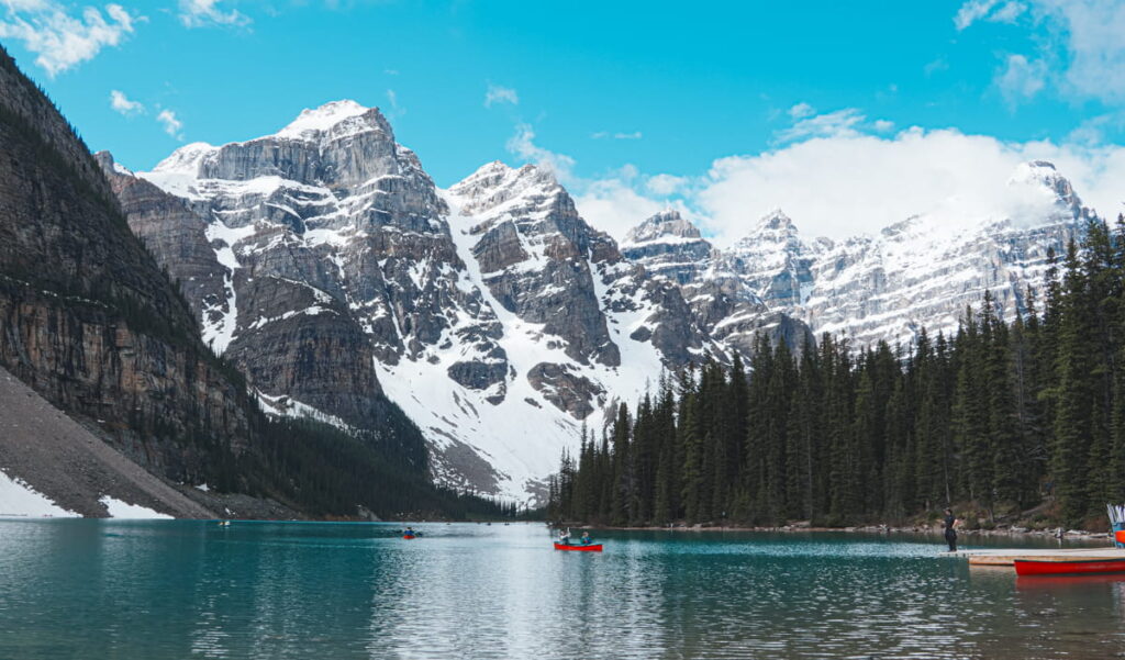 Moraine Lake and the canoe dock view